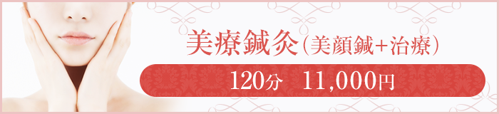 美療鍼灸(美顔鍼+治療)120分 11,000円